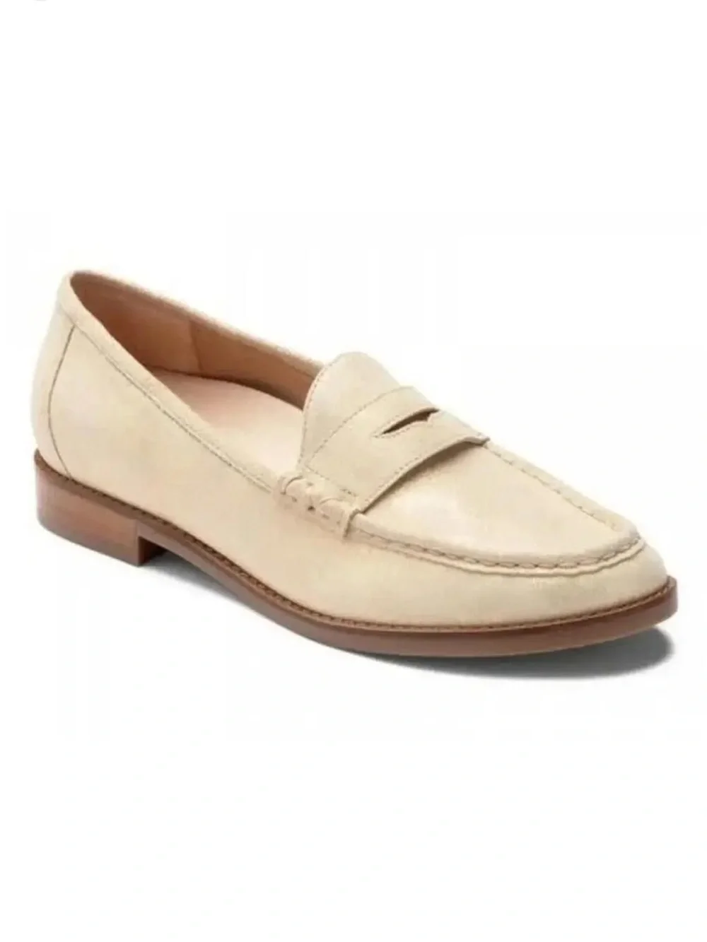 Vionic Waverly Cream Shimmer Suede Penny Loafers Women’s Size 8M (39) NWOB